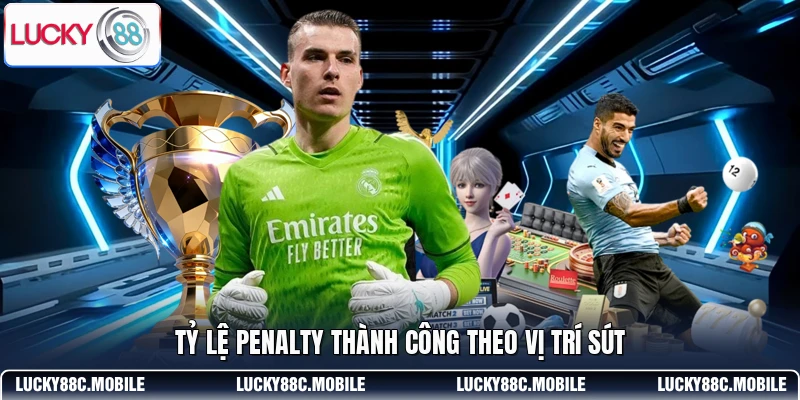 Tỷ lệ penalty thành công theo vị trí sút